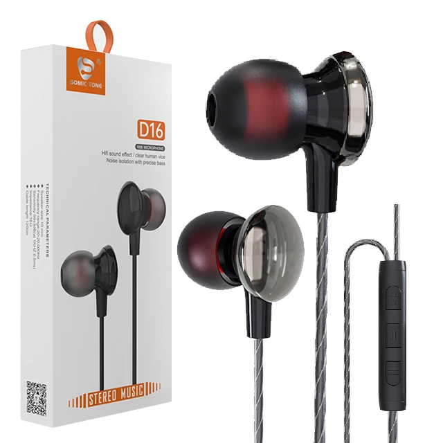 

Somic Tone D16 Stereo In-Ear Wired Headphones Earphones Earbuds with Microphone