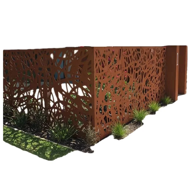 

classic Antique laser cut Decorative corten steel metal screen fence panels for garden ornaments, Customized color