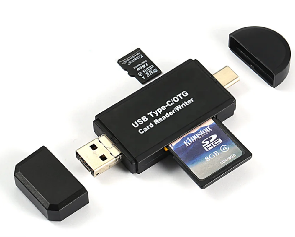 Best Selling 3 in 1 USB Type C Micro USB OTG SD Micro TF Card Reader Writer