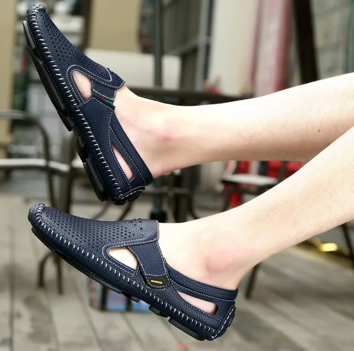 

2021 Summer latest design black rubber sole male outdoor hiking casual shoes buckle strap comfort fashion beach men sandals, Blue,black,brown