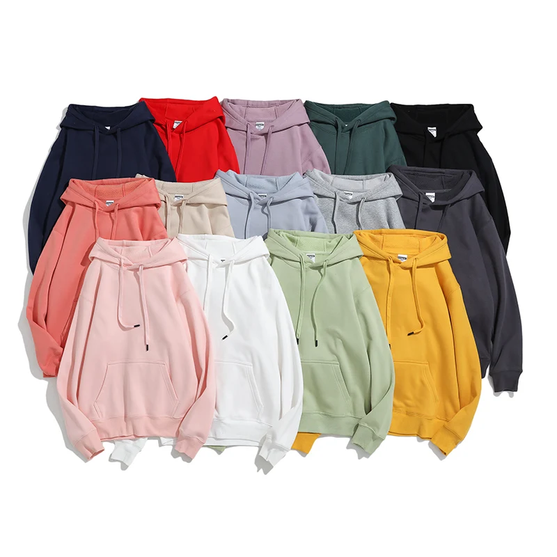 

Wholesale French Terry Zip Up Hoodie Custom Pullover Men's Hoodies, Customized color