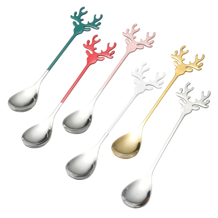 

Spot Christmas 304 18/10 Gold Stainless Steel Cutlery Set Honey Coffee Tea Spoon