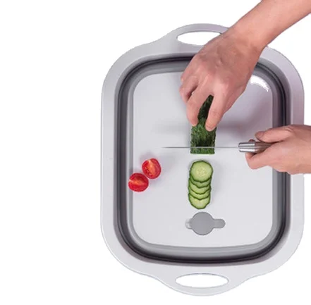 

Multifunction Collapsible Cutting Board Dish Tub 3 In 1 Folding Sink Drain Basket Travel Outdoor Camp Portable Basins, Picture