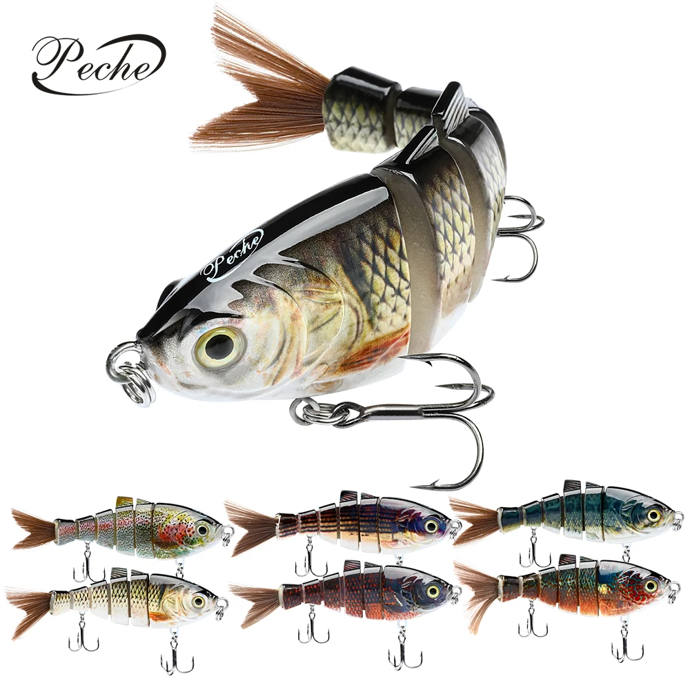 

Peche Isca Artificial Multi Jointed Fishing Lure 12.8cm/41g Plastic Jerkbait Swimming Bait Trolling 6 Segmented Fishing Bait, 6 colors