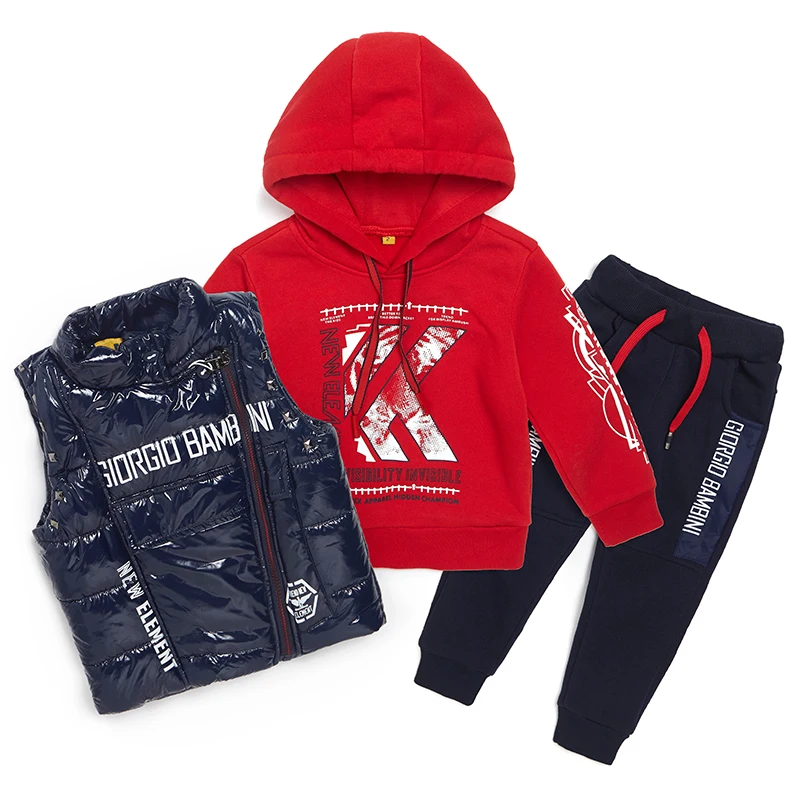 

Wholesalers Kids Clothes Set Boys 3 Piece Suits 2021 Fall/Winter Children Clothes Set 2-4-6Years Little Boys Jogger Sets