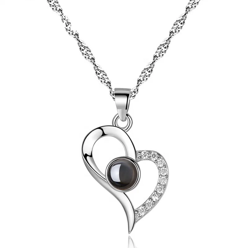 

Top quality gold plated split heart necklace pendent woman fashion gemstone jewelry