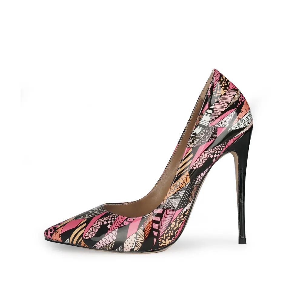 

2021 Handmade Custom Logo Ladies Heels Chaussure Femme Patent Pu Women High Heel Shoes
