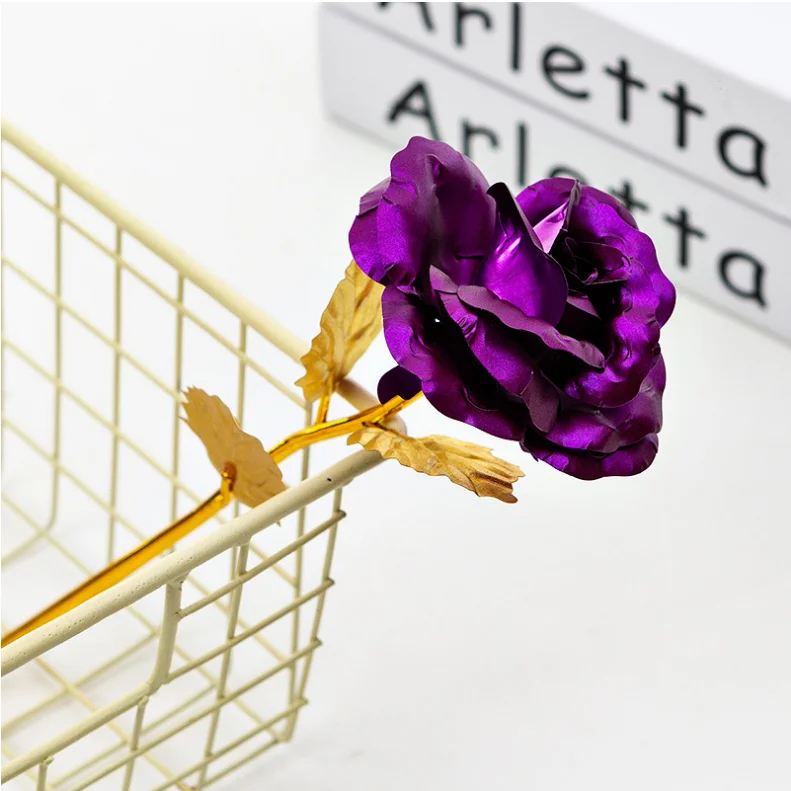 24k Gold Rose Flower Wedding Creative Gift 24k Gold Plated Rose