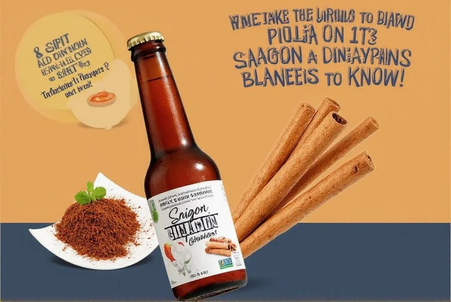 Cinnamon comparison chart showing Saigon, Ceylon, Cassia