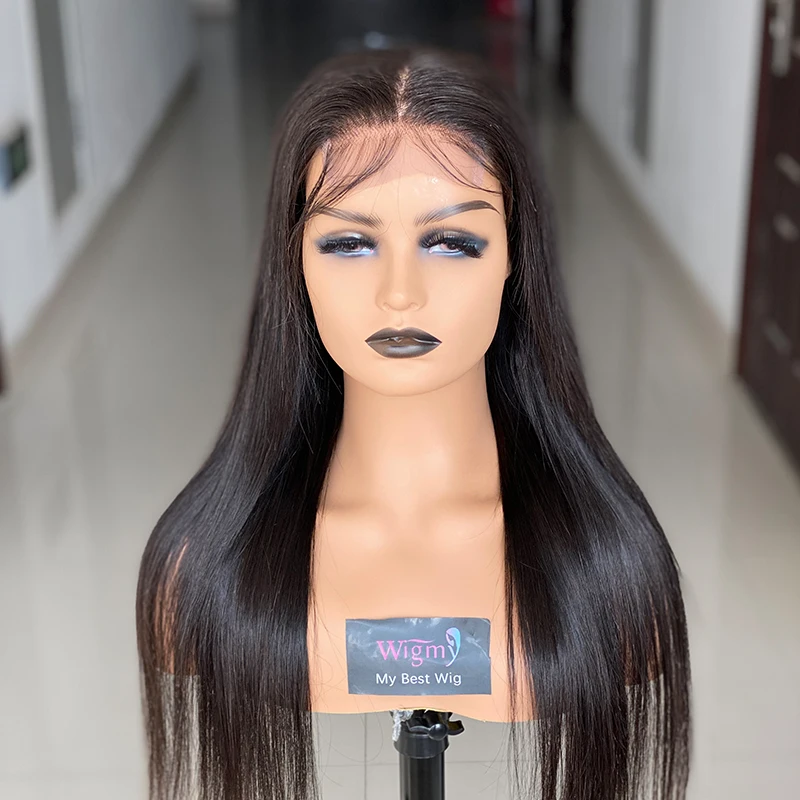 

4*4 Lace closure Human Hair Wigs Pre Plucked 26 inch Brazilian remy Lace Front Wig 200%