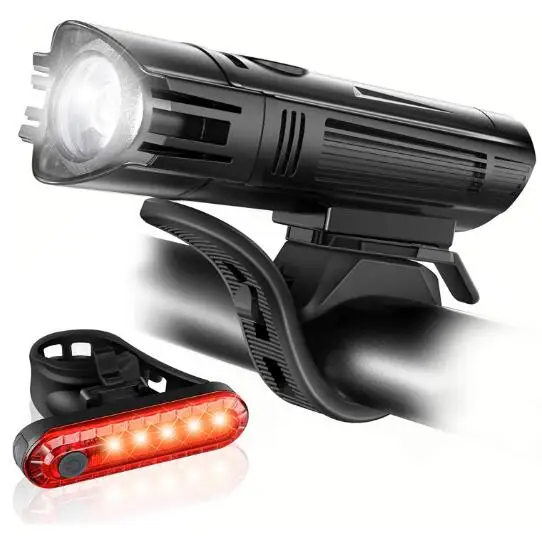 

4 Light Modes Powerful Bicycle Front Headlight and Back Taillight Ultra Bright USB Rechargeable Bike Light Set