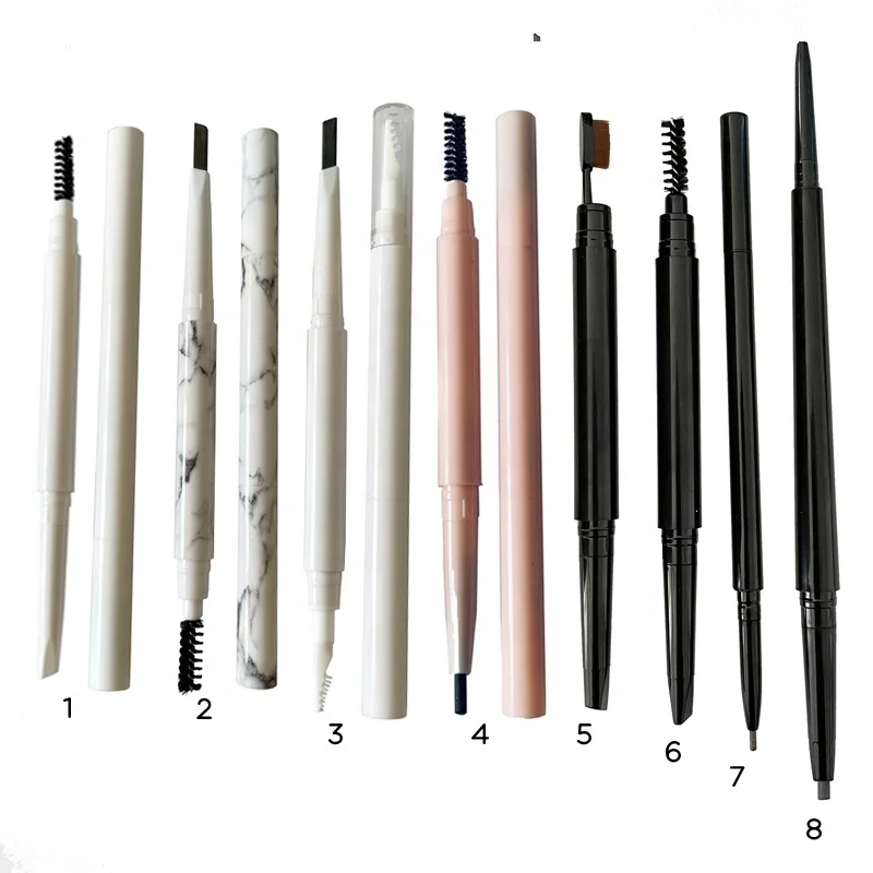 

Wholesale 2021 bling vegan thin slim micro water proof long lasting custom private label logo eyebrow pencil eye brow pen, 6 colors in stock