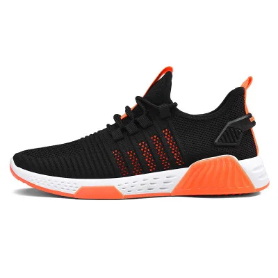 

Wholesale anti slippery shoes men casual latest style sneakers for men korean edition men shoes, Black/orange