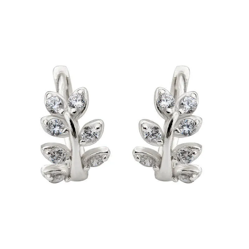 

Fairy Ear Buckle 925 Sterling Silver Branch And Leaf Hoop Stud Earrings Women, Picture