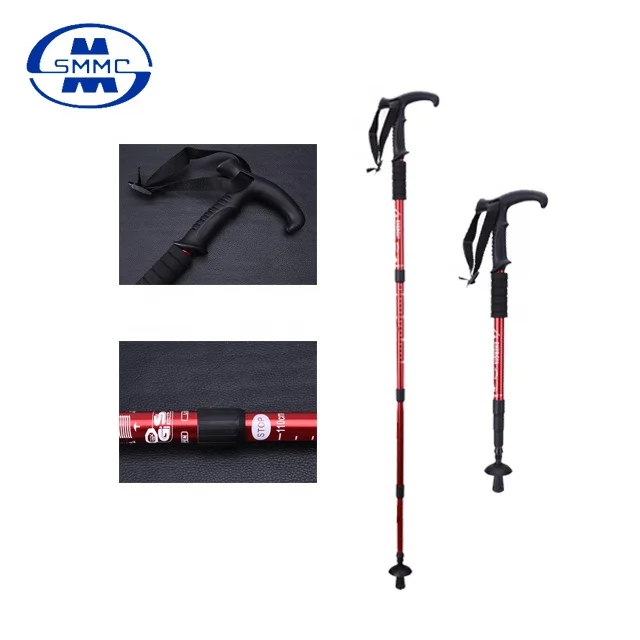 
4 Section Aluminum Hiking Trekking Pole Walking Stick 