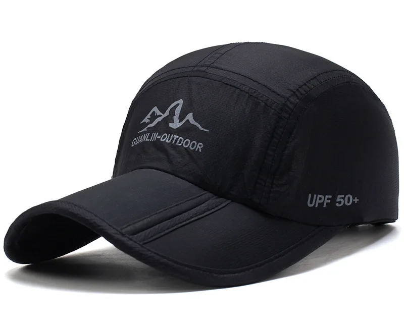 

YEZI brand wholesale custom logo folding folding quality sports cap polyester sport sunscreen quick dry outdoor cap