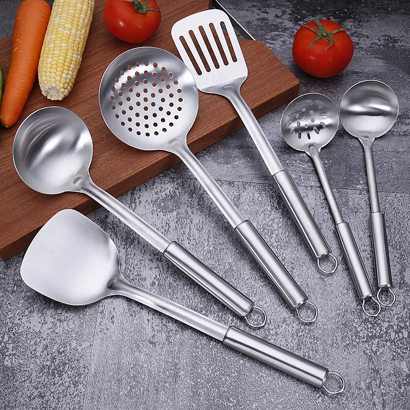 

New Design Custom Kitchenware 7pcs set Colorful Stainless Steel Kitchen Utensils Set, Silver