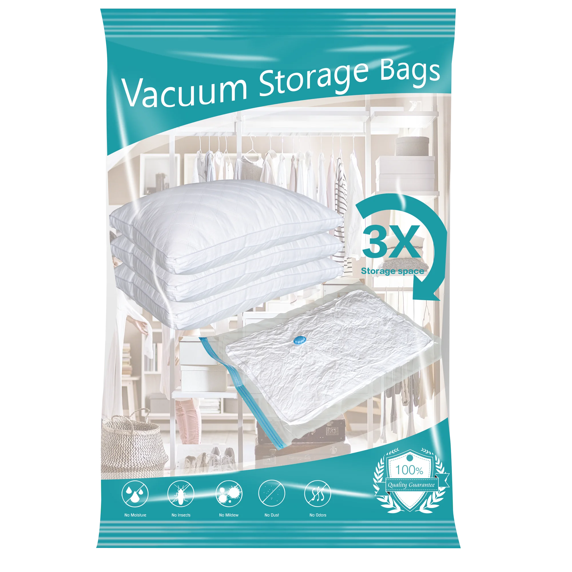 Clothes Organizer Vacuum Bag For Cloth Storage Bag Transparent Border