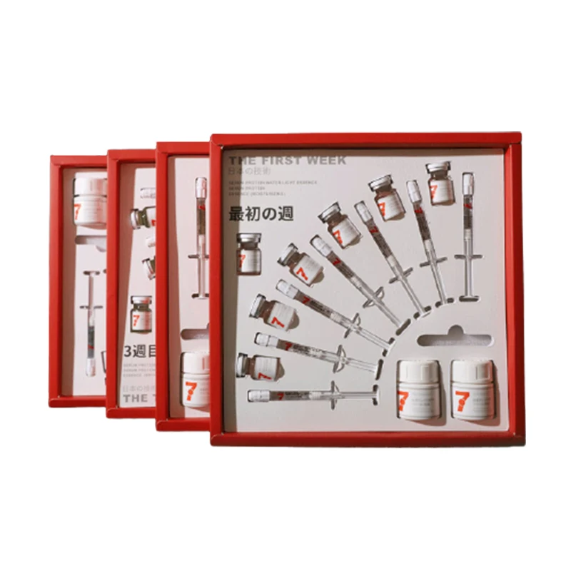 

Repair skin moisturize and replenish water tighten and brighten complexion Serum protein water light needle sleeve box, White