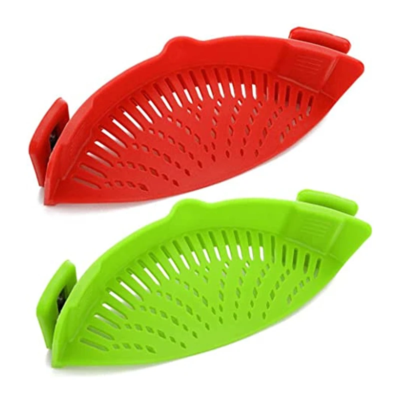 

Amazon Hot Sale Multifunctional Silicone Pot Strainer, Factory Direct Fruit Vegetable Filter Silicone Strainer Clip On