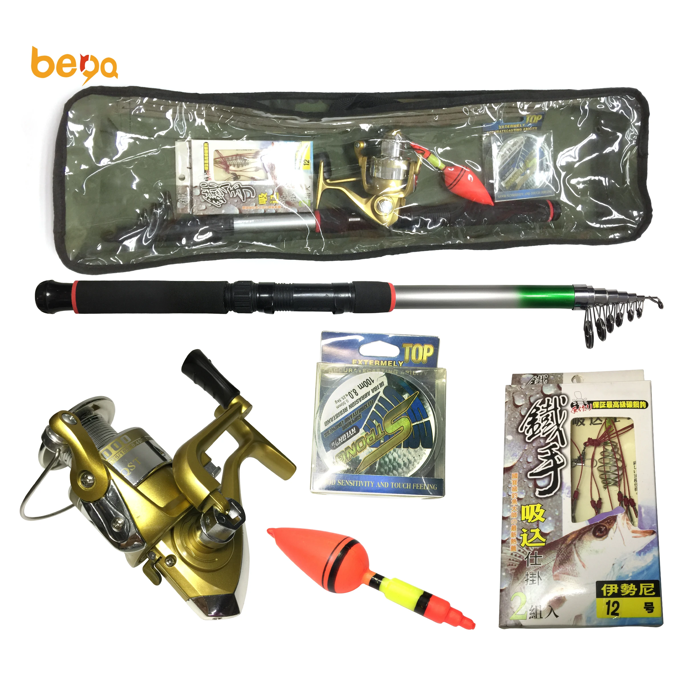 

Sea Telescopic Fishing Rod and reel Combo Kit Set with Fishing floats and hooks and line fishing combo bag package, Black/white/red/yellow/orange, customizable