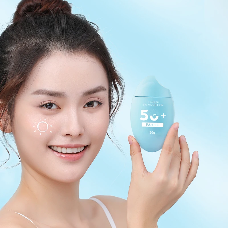 

private label sunscreen Organic Korea sunscreen spf50 Outdoor Whitening and moisturizing sunscreen, Blue