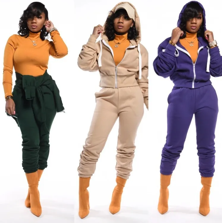 

Two Piece Set Tracksuit Women Clothing Fall Winter Tops Pant Sweat Suits 2 Piece Outfits Matching Sets Plus Size