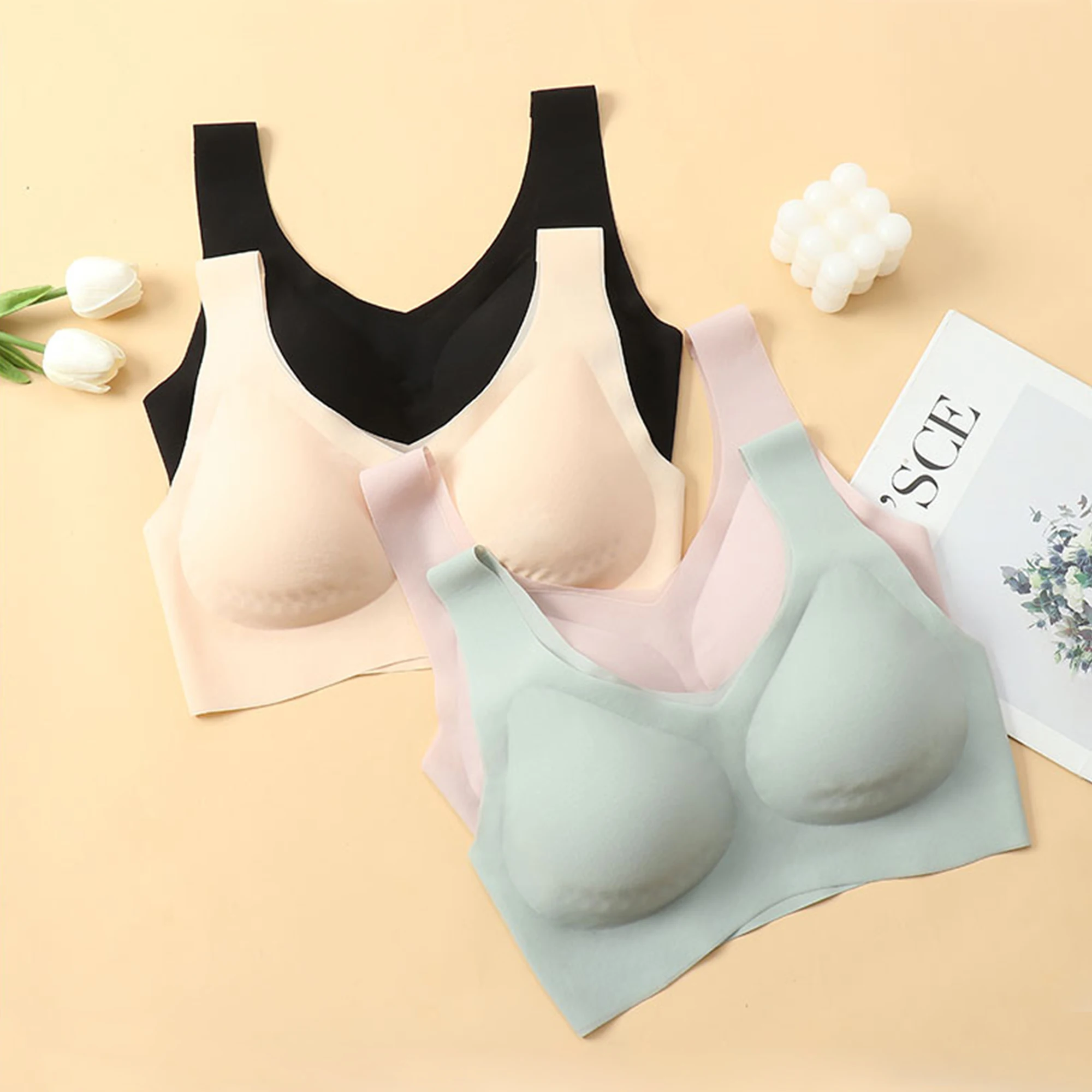 

2021 new High-quality Yoga Seamless Bra Padded For WomenCut Tube Underwear