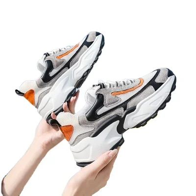 

2020 new leather women's Shoes Autumn Breathable sports shoes plus size women's shoes 41-43, As shown in figure