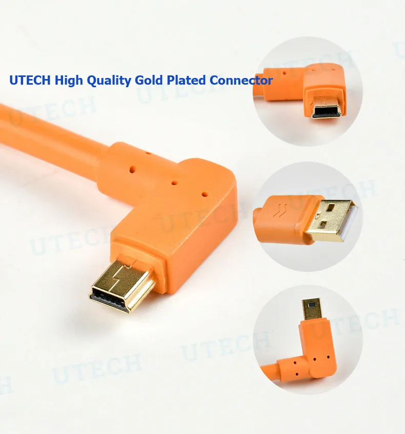 5m USB 2.0 A Male to Mini-B 5-Pin Gold Plated tether cable - ANKUX.COM