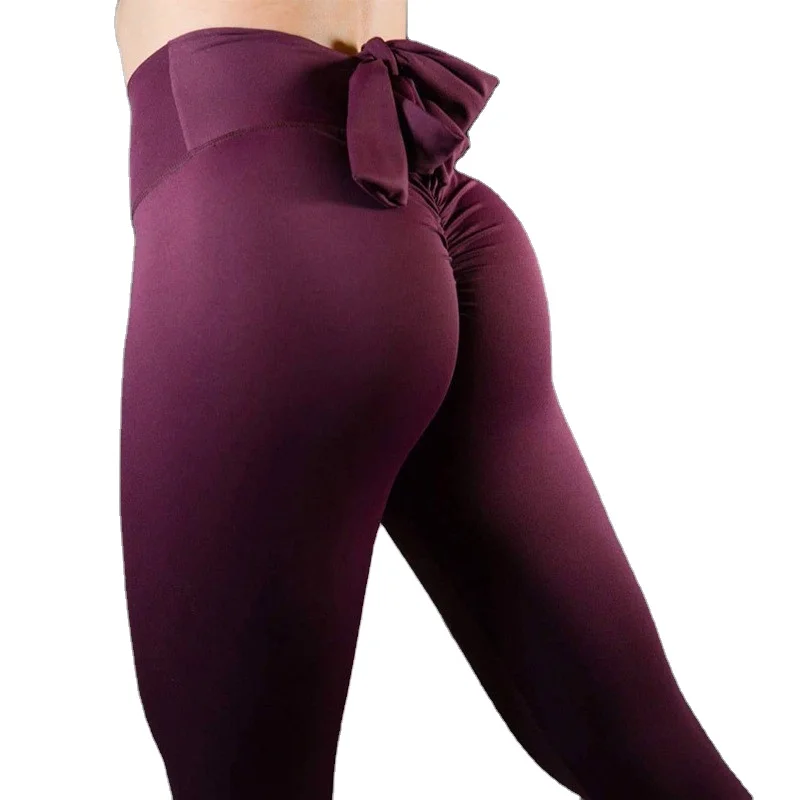 

Women's Tight-fitting Slim-fitting Hip-lifting Sports Fitness Leggings Slimming Bowknot Yoga Pants