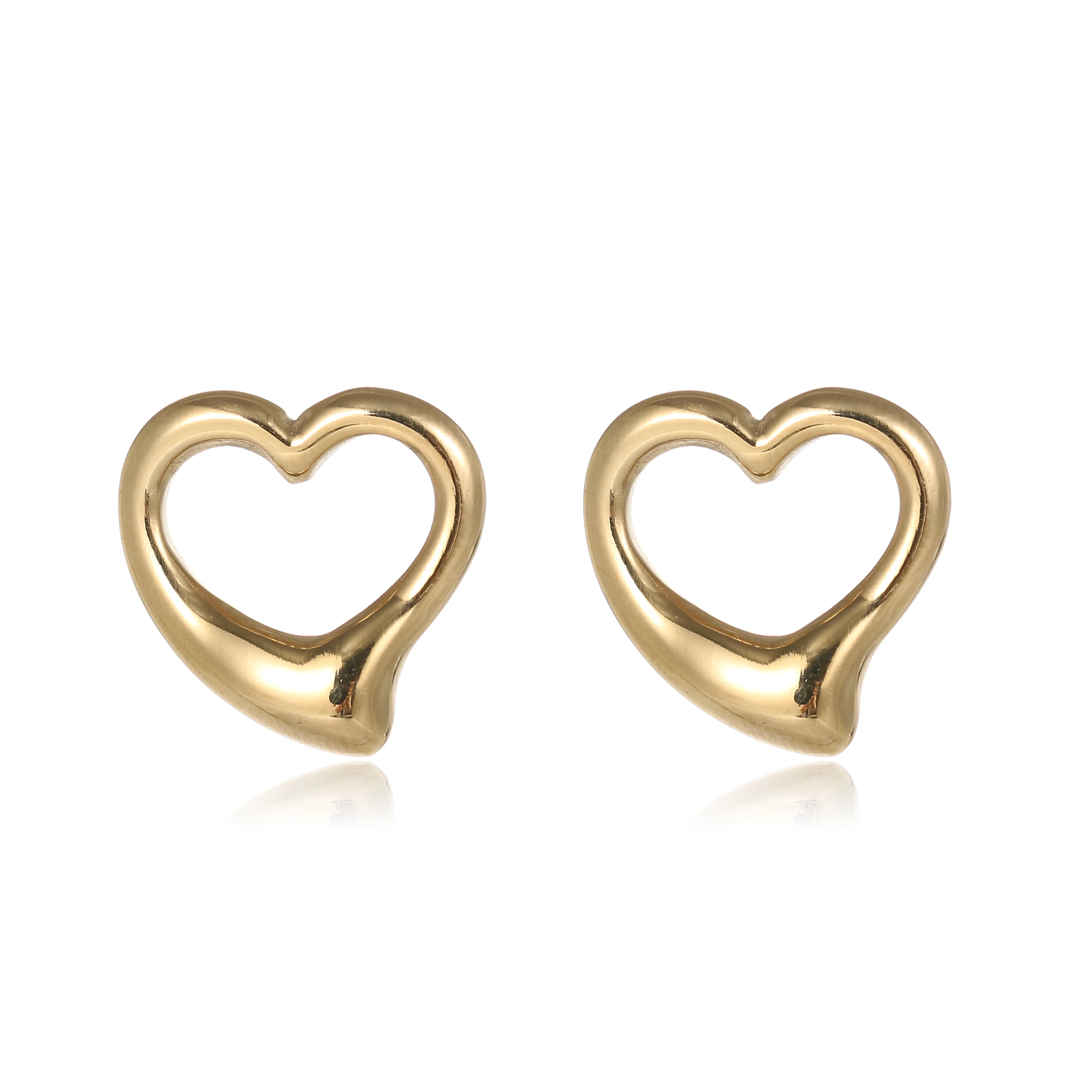 

High Quality Stainless Steel Gold Plated Hollow Heart Women'S Heart-Shaped Pendant Mini Heart Charms