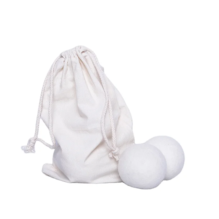 

6 Pack XL 100% Pure organic Wool Dryer Ball with cotton bag packing, Nature white