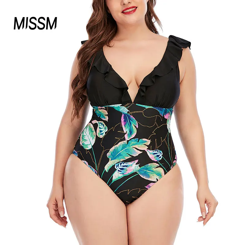 

MISSM 2021 high waisted ruffle floral bikini sexy plus size swimwear