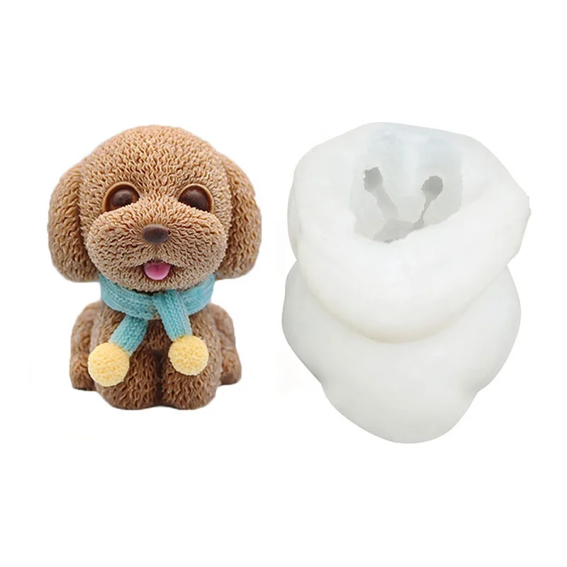 

3D white bear Silicone Epoxy Resin Molds Geometry dog dolphin Mould Animal Aromatherapy Candle Making Form Decoration Tool