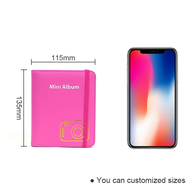 
2020 design album portable mini instax red color photo album 