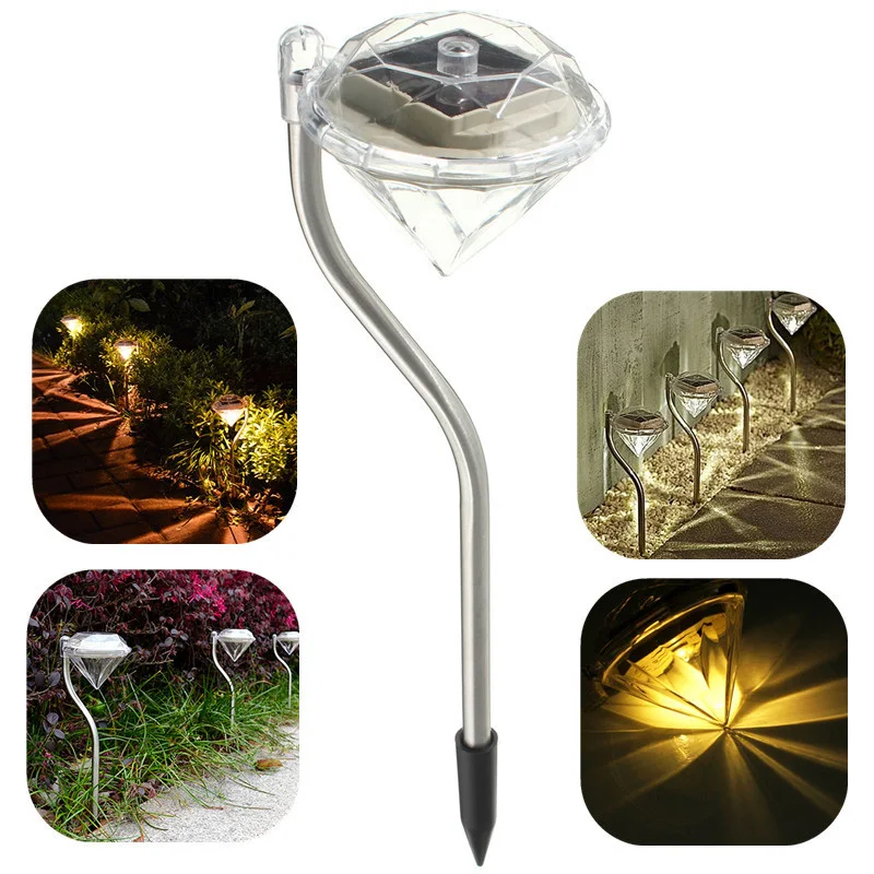 Stainless Steel Diamond-Shape solar garden light decorative lawn lamp  Outdoor garden decoration light details