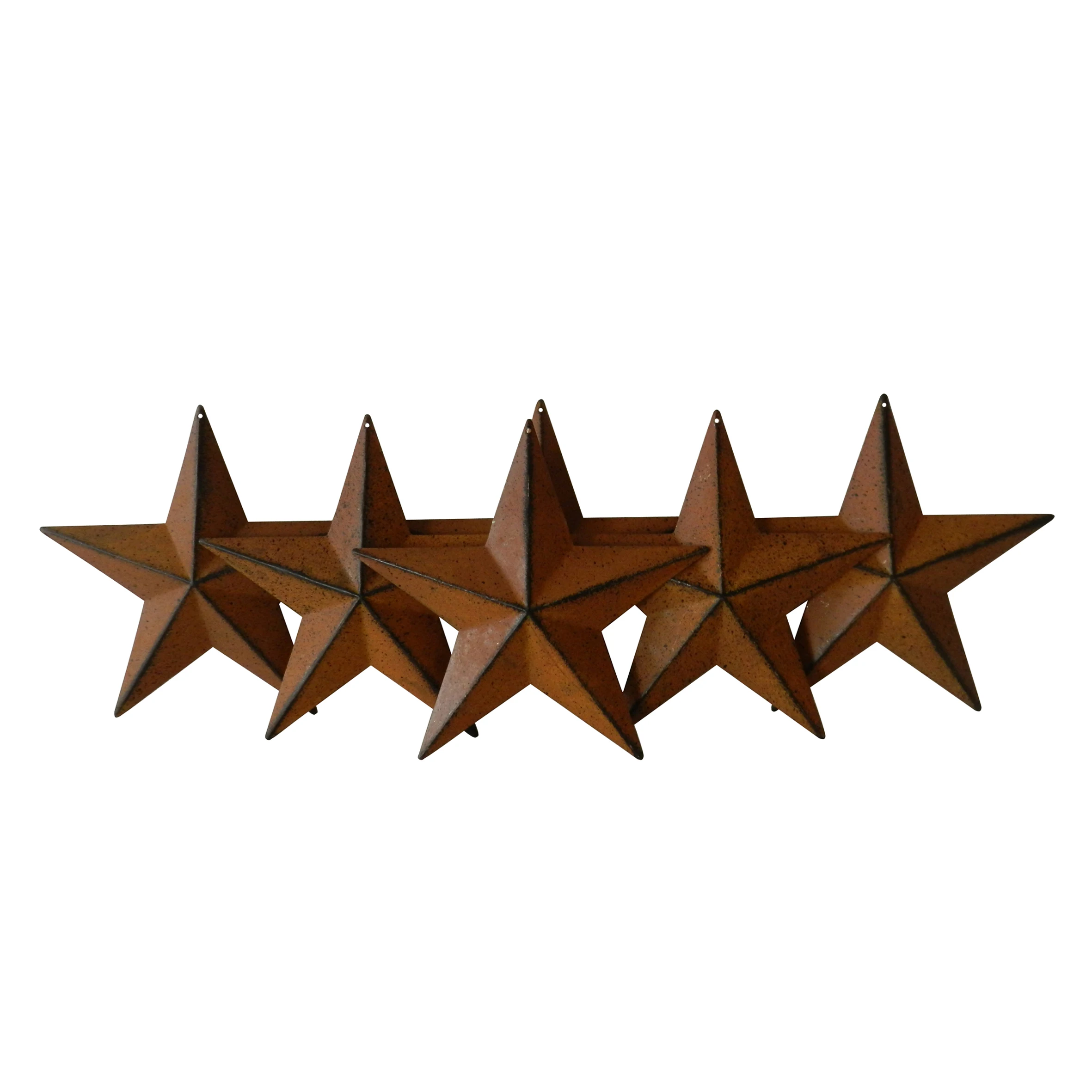 

Country Rustic Antique Vintage Gifts Rusty/Black Metal Barn Star Wall/Door Decor, 5-1/2 Inch, Set of 6.