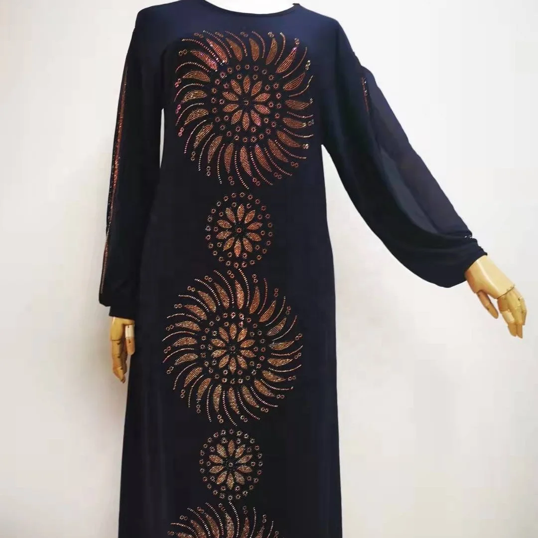 

Muslim women set auger robes elegant designs in Europe and the lady dress, Navy