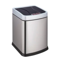 

Factory direct eco-friendly touchless automatic sensor 9L garbage bins stainless steel trash can color silver waste bin