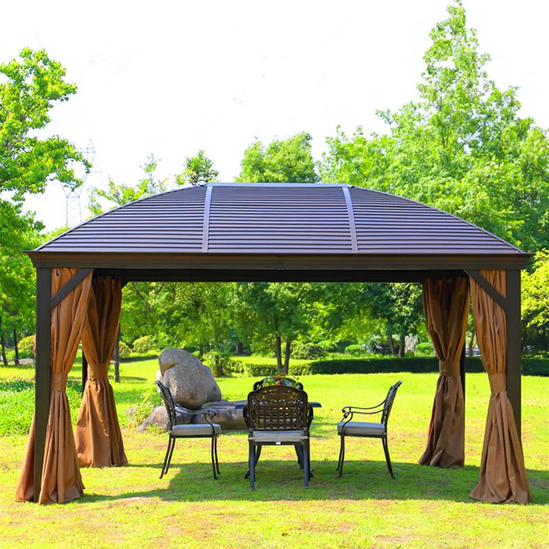 

Hot sale outdoor gazebo hardtop Waterproof roof Aluminum lawn awning for villa gazebo garden