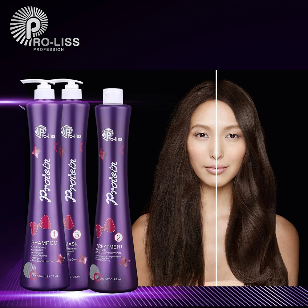 

Pro-liss 0% Formaldehyde Professional Pro Tech Violet Protein 1000ml Brazilian Straightening Treatment Keratin For Hair