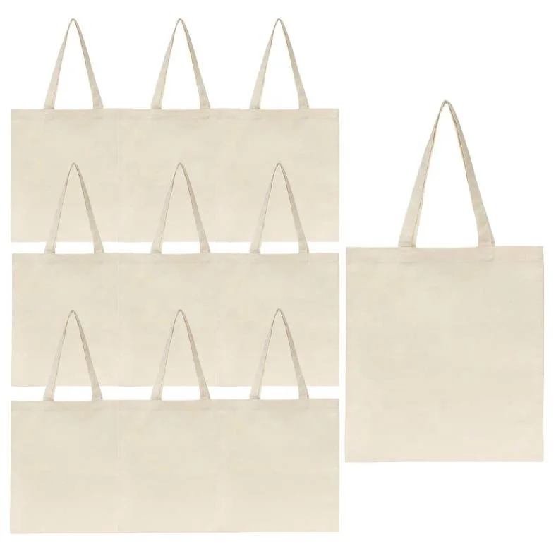 

Eco Friendly Reusable Shopping Bags Blank Cotton Canvas Tote Bag Accept Customized Logo Customized Color Silk Scrren OEM Handled