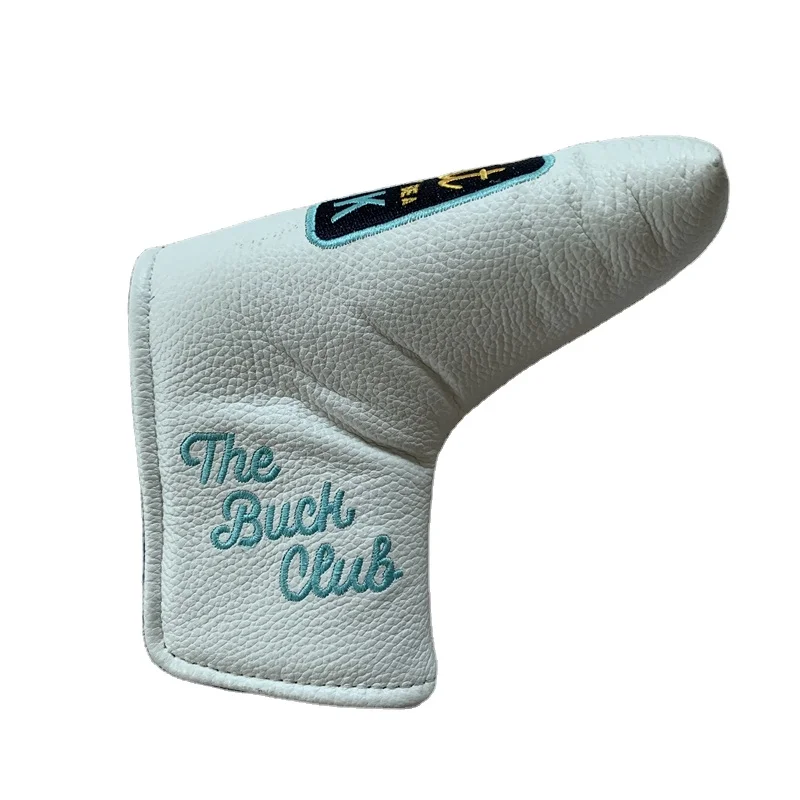 

genuine leather custom embroidery logo golf wood putter head cover