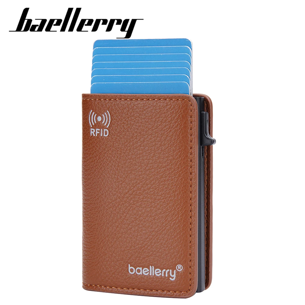 

Baellerry RFID Credit Card Holder Automatic Wallet with Magnetic Minimalistic RFID Wallet Men Card Holders