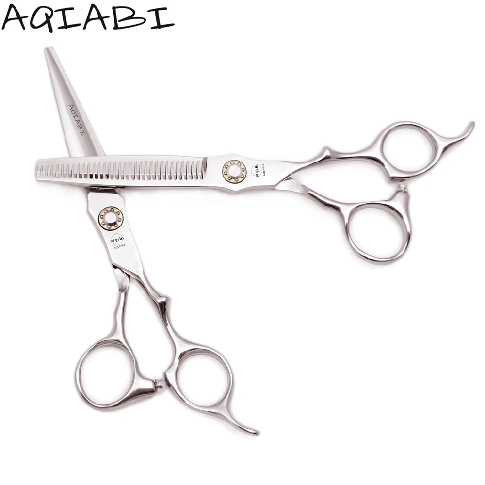 

Hair Scissors 5.5'' 6" AQIABI JP 440C Hair Cutting Scissors Thinning Shears Barber Scissors A9024, Shiny