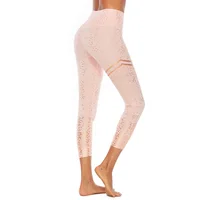 

Cheap sport shiny tight yoga pants Hot stamping printing design fitness leggings