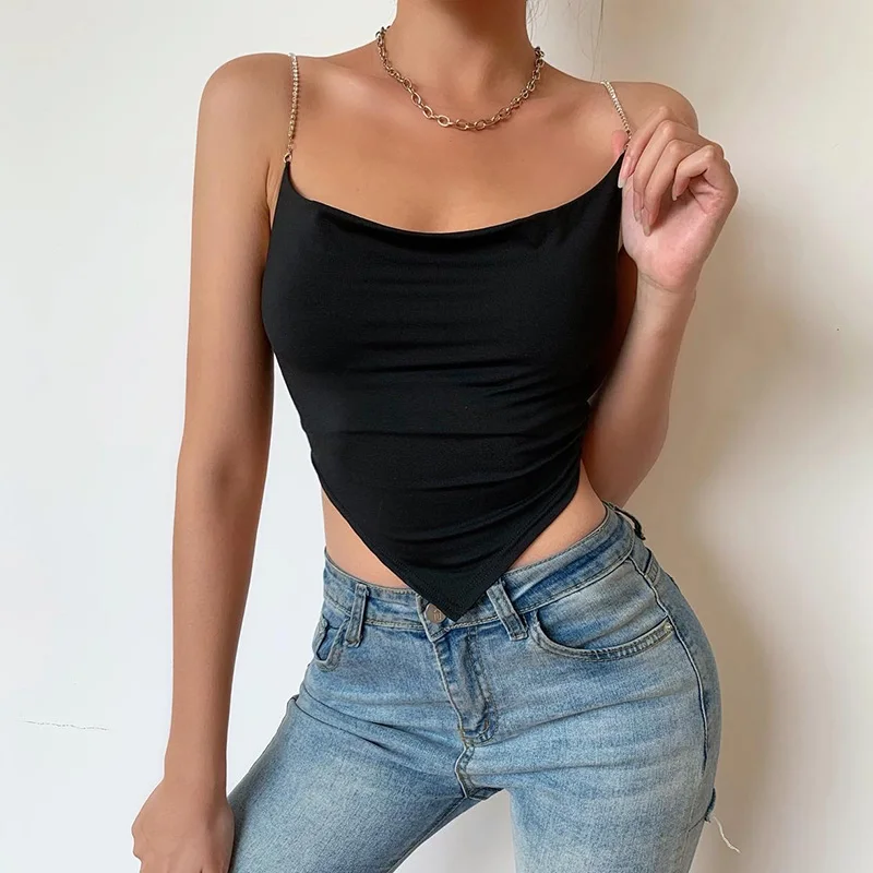 

women streetwear tube tops backless sexy clubwear camis sleeveless asymmteric hem streetwear tops camisole 2020