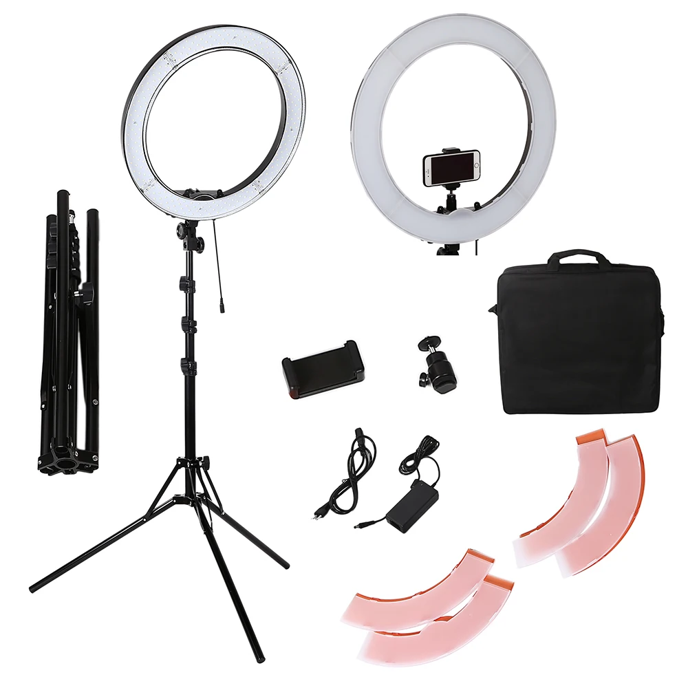 

Camera Photo Studio Phone Video 18inch 55W 240PCS LED Light 5500K Photography Dimmable Ring Lamp With 190CM Tripod