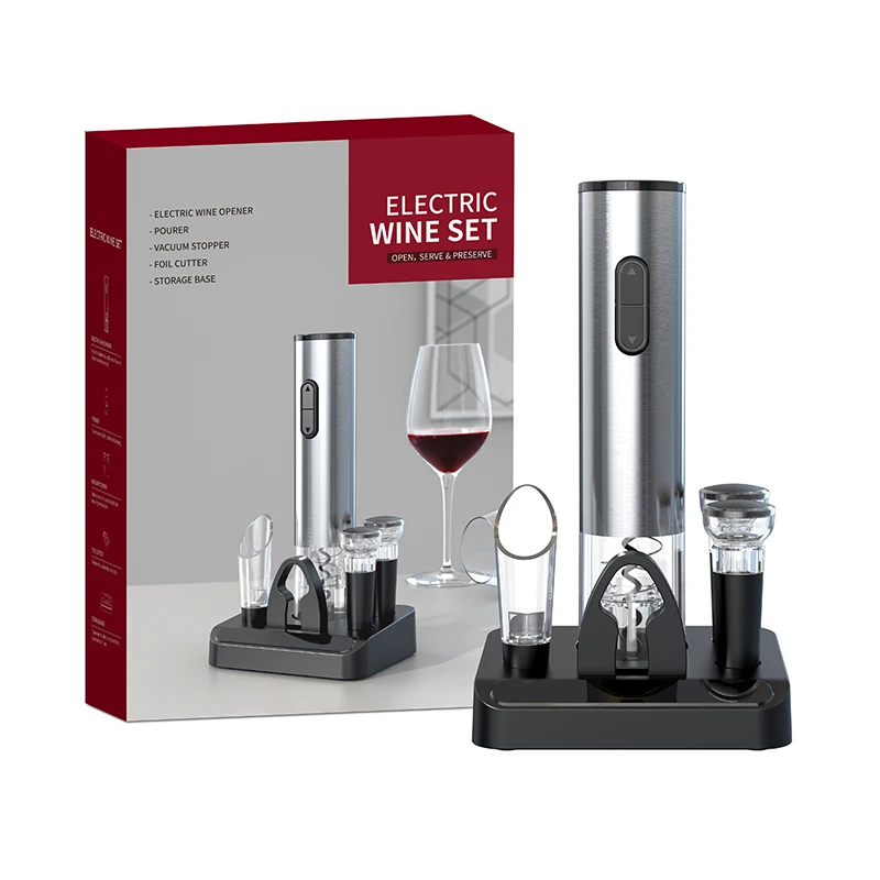 

Hot Design Amazon Luxury Rechargeable Automatic Electric Wine Accessories Bottle Opener Gife Set
